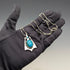 Vintage sterling silver turquoise pendant and sterling silver necklace